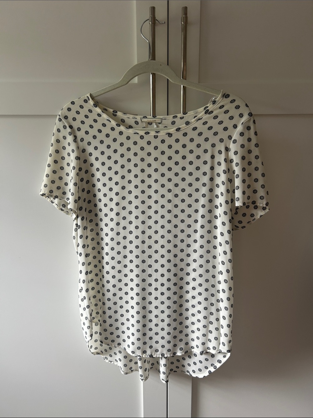 Pleione- Women’s black and white Dot Short Sleeve Top - Workwear